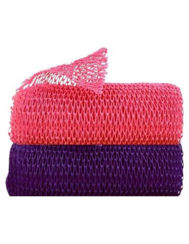Esponja de Baño Exfoliante QREZO 2 Pcs 30x75 cm Rosa Púrpura