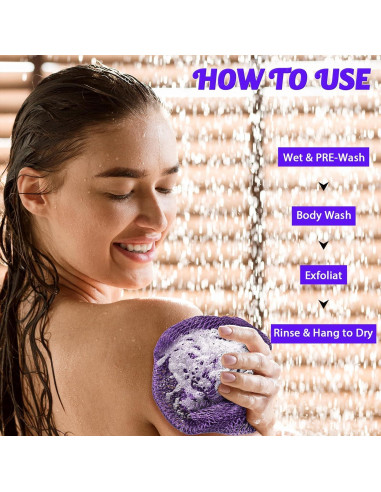 Esponja de Red Exfoliante Africana Larrel 23x18cm Púrpura
