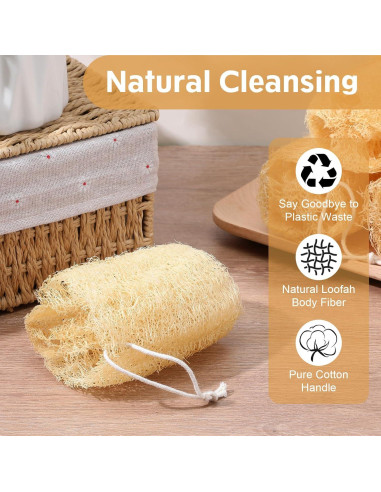 Set de 7 Esponjas de Lufa Natural Exfoliantes para Baño