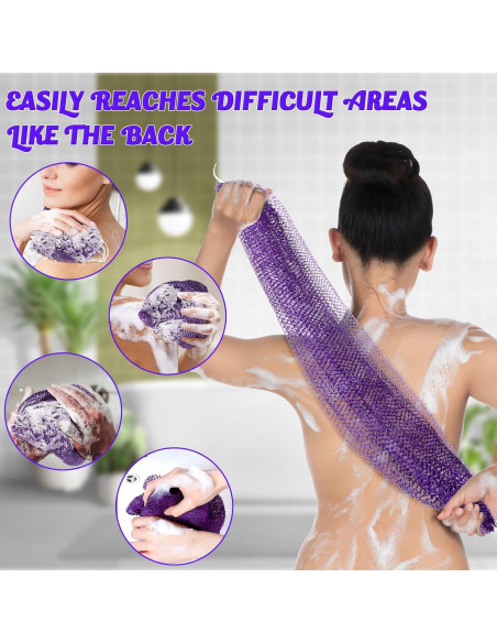 Esponja de Red Exfoliante Africana Larrel 23x18cm Púrpura