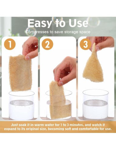 Set de 7 Esponjas de Lufa Natural Exfoliantes para Baño