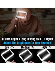 Lupa LED Recargable 4X MagniPros para Lectura - 11.94x7.49cm 2