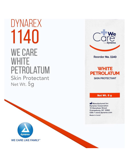 Dynarex Petrolato Blanco 5g - 144 Paquetes para Irritación Piel