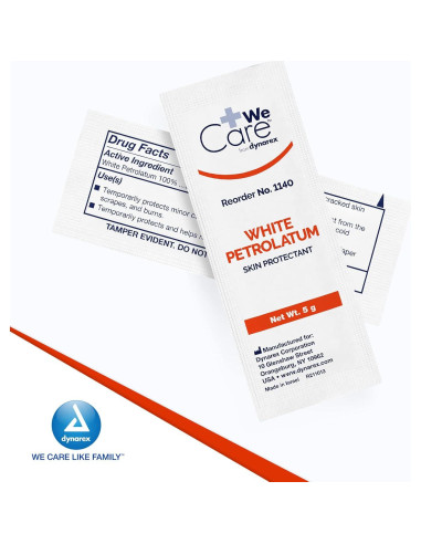 Dynarex Petrolato Blanco 5g - 144 Paquetes para Irritación Piel