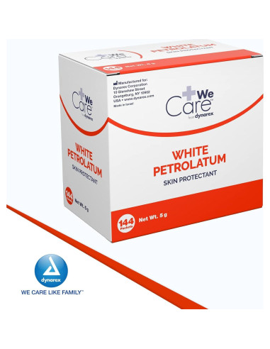Dynarex Petrolato Blanco 5g - 144 Paquetes para Irritación Piel
