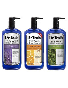 Juego de Gel de Baño Dr Teal's 3 x 710 ml - Lavanda, Cítricos, Eucalipto