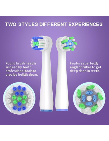 Cabezas de Cepillo de Dientes Eléctrico AodoT - 8 Repuestos Precision Clean para Oral-B