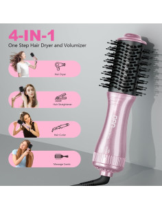 Cepillo Secador de Cabello DAN 2.54 cm Doble Voltaje 110V-240V 2