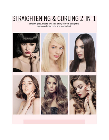 Plancha de Pelo FOCALA Cerámica 1 Pulgada Doble Voltaje Rosa