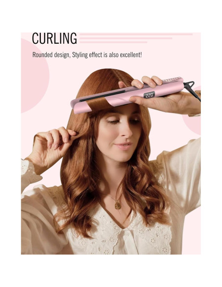 Plancha de Pelo FOCALA Cerámica 1 Pulgada Doble Voltaje Rosa Plancha de Pelo FOCALA Cerámica 1 Pulgada Doble Voltaje Rosa
