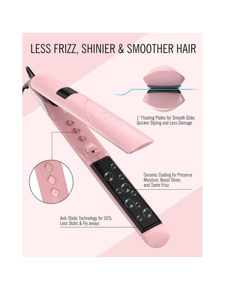 Plancha de Pelo FOCALA Cerámica 1 Pulgada Doble Voltaje Rosa Plancha de Pelo FOCALA Cerámica 1 Pulgada Doble Voltaje Rosa