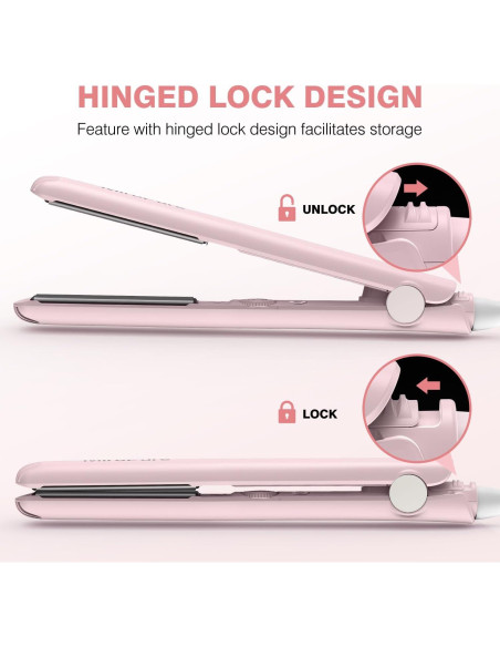 Plancha de Pelo MiroPure 1" Cerámica 3D Rosa Calentamiento Rápido Plancha de Pelo MiroPure 1" Cerámica 3D Rosa Calentamiento Rápido