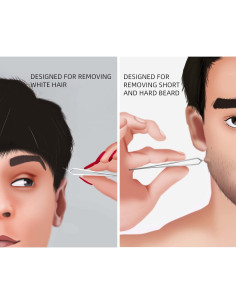 Pinzas para Barba Ausomtek - Acero Inoxidable, Punta 5mm 2