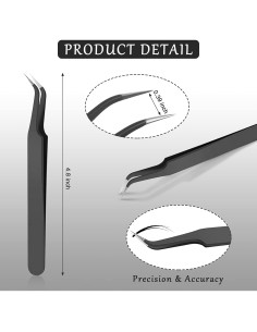 Pinzas de Punta Curvada Honoson 9 Piezas Acero Inoxidable 2