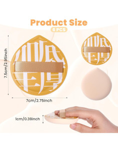 Set de 6 Esponjas de Maquillaje BOHUIZ Grande para Base y Corrector 2