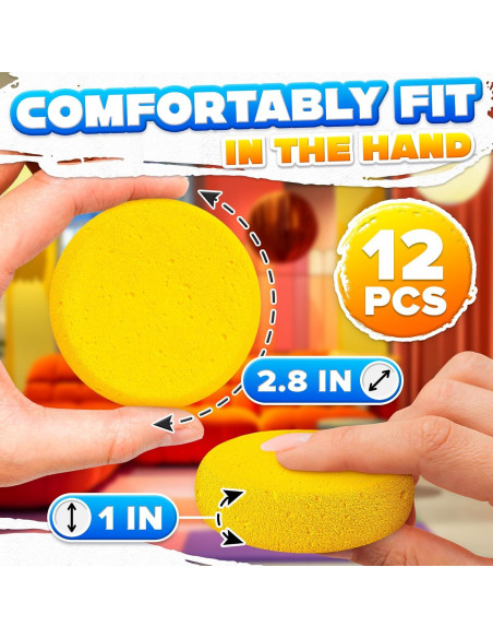 12 Esponjas de Cerámica LIBERHAUS 7.1 cm para Pintura y Limpieza