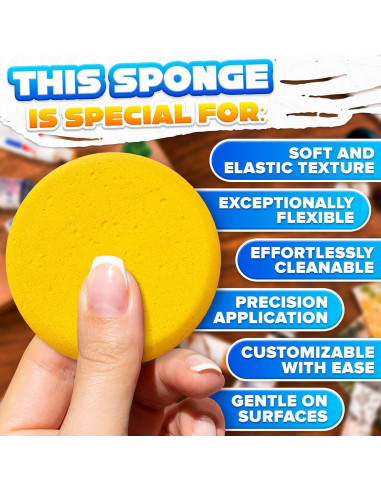 12 Esponjas de Cerámica LIBERHAUS 7.1 cm para Pintura y Limpieza