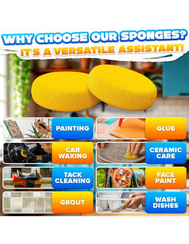 12 Esponjas de Cerámica LIBERHAUS 7.1 cm para Pintura y Limpieza