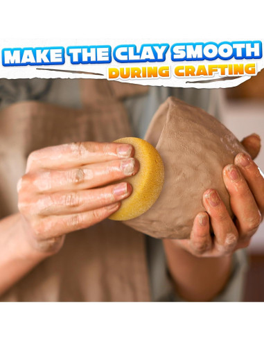 12 Esponjas de Cerámica LIBERHAUS 7.1 cm para Pintura y Limpieza