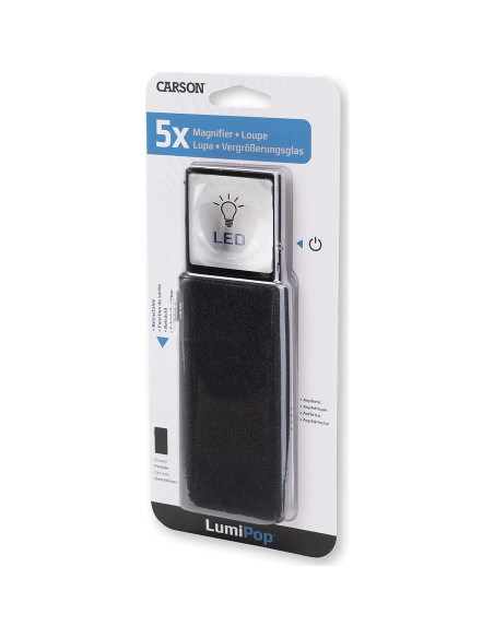 Lupa LED 5x Carson LumiPop LP-66 Compacta Negra Lupa LED 5x Carson LumiPop LP-66 Compacta Negra