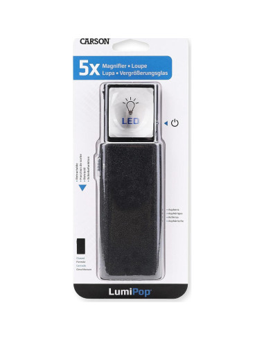 Lupa LED 5x Carson LumiPop LP-66 Compacta Negra