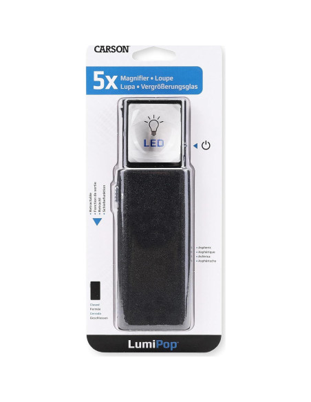 Lupa LED 5x Carson LumiPop LP-66 Compacta Negra Lupa LED 5x Carson LumiPop LP-66 Compacta Negra