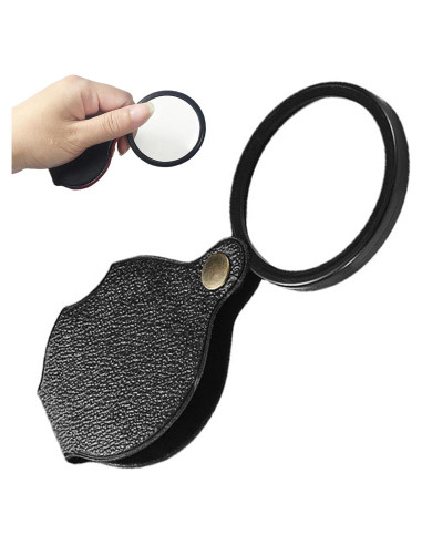 Lupa de bolsillo Tookie 20X HD Plegable Negra 6cm