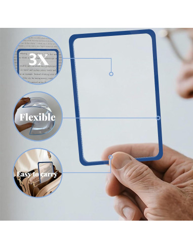 4 Piezas Lupa de Página 3X Fresnel PVC 11.43x17.78cm