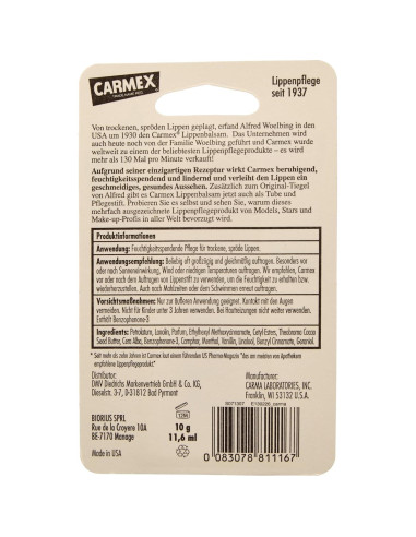 Bálsamo Labial Carmex Cereza SPF 15 Hidratante Pack 12