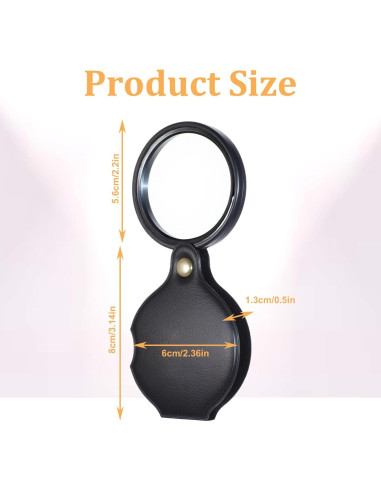 Lupa de Bolsillo 20X Psyqtsuary con Funda Protectora Negra