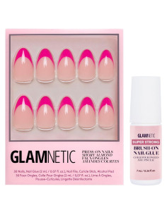 Kit de Uñas Postizas Glamnetic Sorbete de Frambuesa 30 Piezas