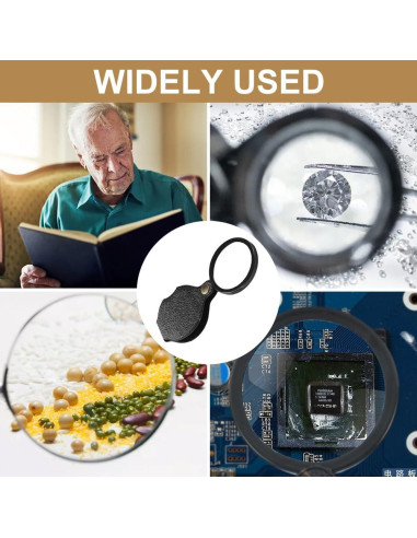 Lupa de bolsillo Tookie 20X HD Plegable Negra 6cm