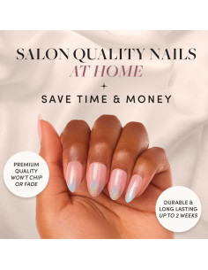 Kit Uñas Postizas Glamnetic Tormenta Invernal 30 Uñas Cortas 2