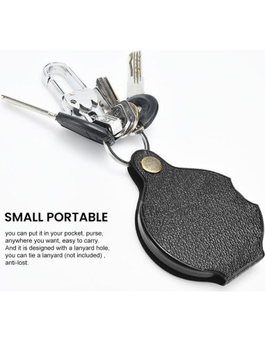Lupa de bolsillo Tookie 20X HD Plegable Negra 6cm