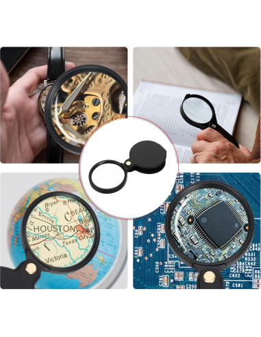 Lupa de Bolsillo 20X Psyqtsuary con Funda Protectora Negra