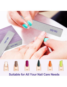 Limas de Uñas HomeyEra 12 Pcs 100/180 Grit Doble Cara 2