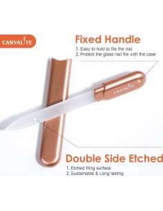 Lima de Uñas de Cristal CANVALITE Oro Rosa Doble Cara 15.4 cm 2