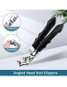 Cortauñas Ergonómico QiFind 2 Pcs Antideslizante para Uñas Gruesas 2