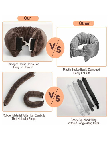 Rizador de Cabello Sin Calor Grasling Jumbo Mediano Caqui