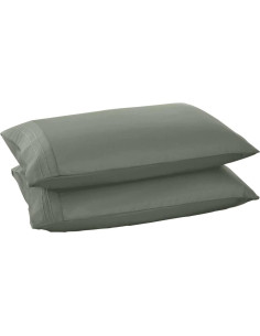 Juego de 2 Fundas de Almohada de Algodón Verde Oscuro 50x76 cm 2