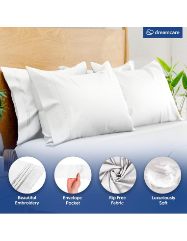 Juego de Fundas de Almohada King Dreamcare 2 Piezas Microfibra