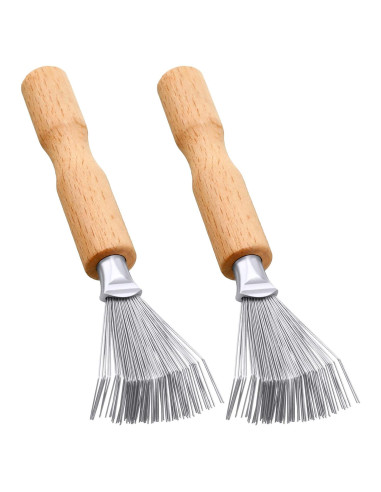 Limpiador de Cepillos para Cabello Boao, 2 Piezas, Mango de Madera