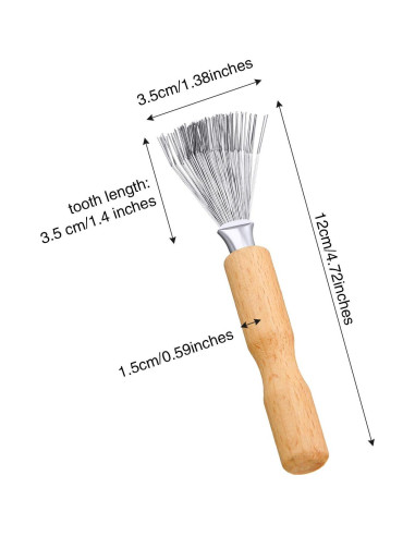 Limpiador de Cepillos para Cabello Boao, 2 Piezas, Mango de Madera