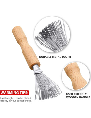 Limpiador de Cepillos para Cabello Boao, 2 Piezas, Mango de Madera