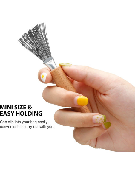 Limpiador de Cepillos para Cabello Boao, 2 Piezas, Mango de Madera