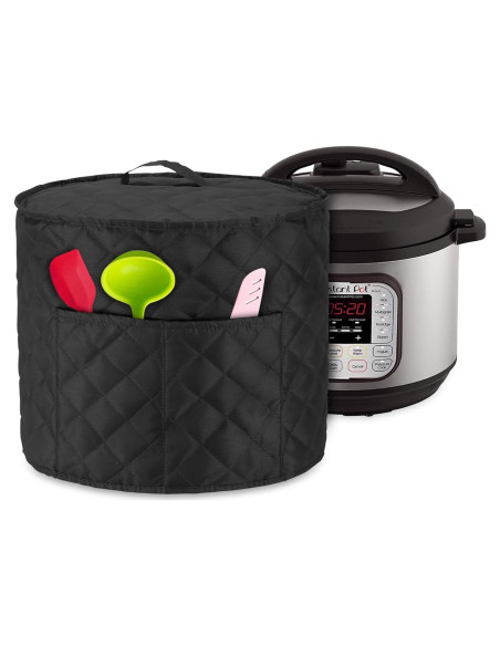 Cubierta de Polvo LUXJA para Instant Pot 8 Cuartos Negra Acolchada