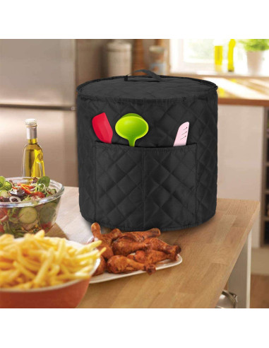 Cubierta de Polvo LUXJA para Instant Pot 8 Cuartos Negra Acolchada