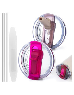 2 Tapas de Vaso 40oz Genérico a Prueba de Fugas con Popote