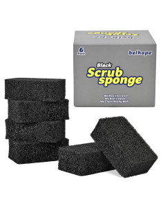 Esponjas de Fregado Belhope H-6 Pro - Paquete de 6 Negras