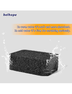 Esponjas de Fregado Belhope H-6 Pro - Paquete de 6 Negras 2